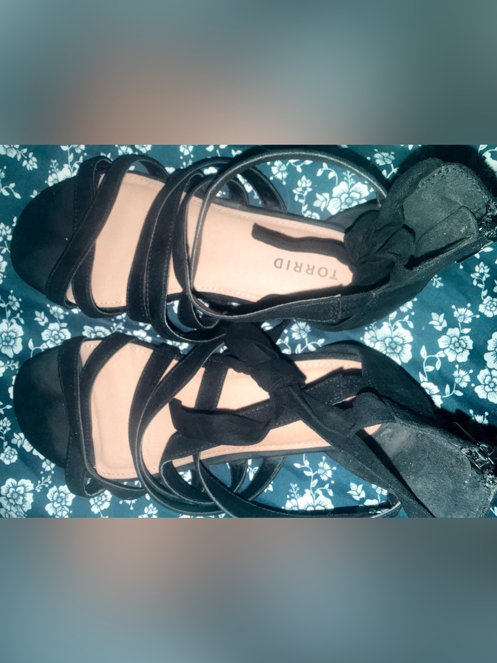 torrid Black Strappy Ankle Tie Gladiator Sandals SZ 9 Wide (used) - Picture 6 of 7